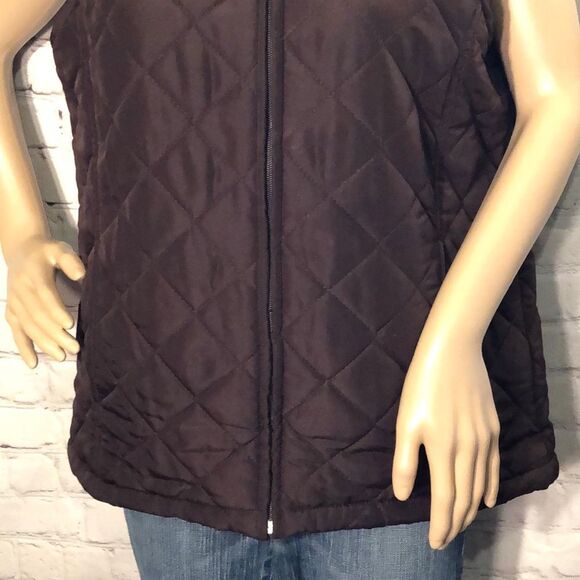 Carolyn Taylor Quilted Puffer Vest Faux Fu… - Picture 3 of 8